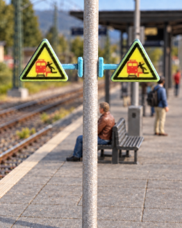 Warnung vor Zügen